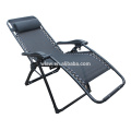 Patio al aire libre de lujo plegable silla de gravedad cero con almohada